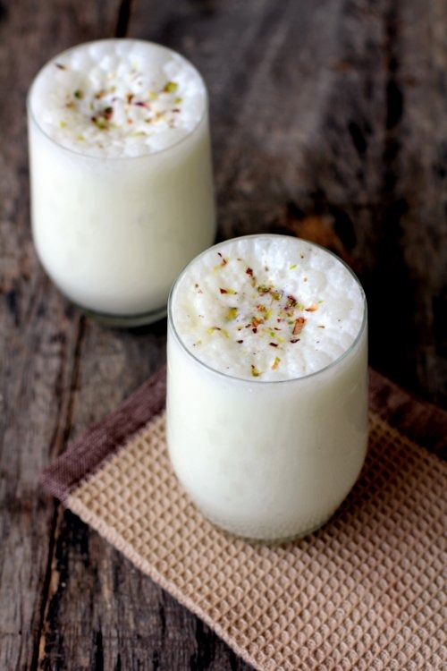 Sweet yogurt drink with honey (Lassi with Honey)