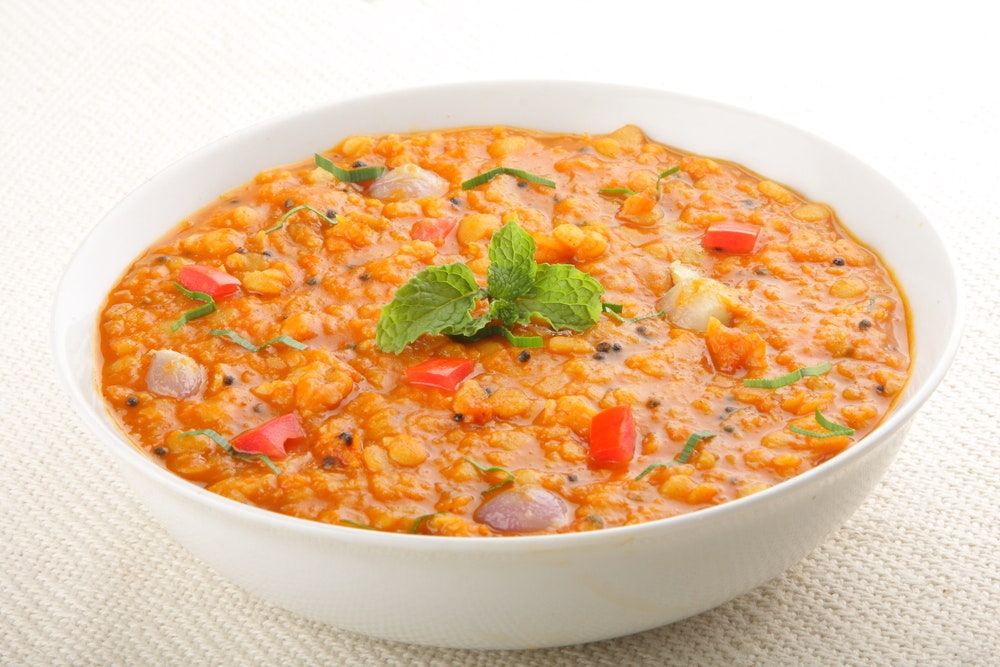 Red lentil and vegetable soup