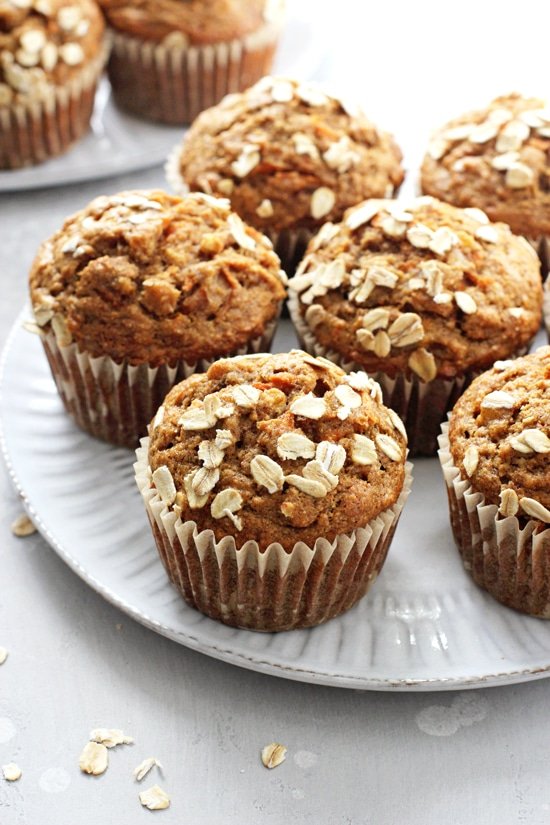 Healthy Carrot, Avocado, and Banana Oat Muffins