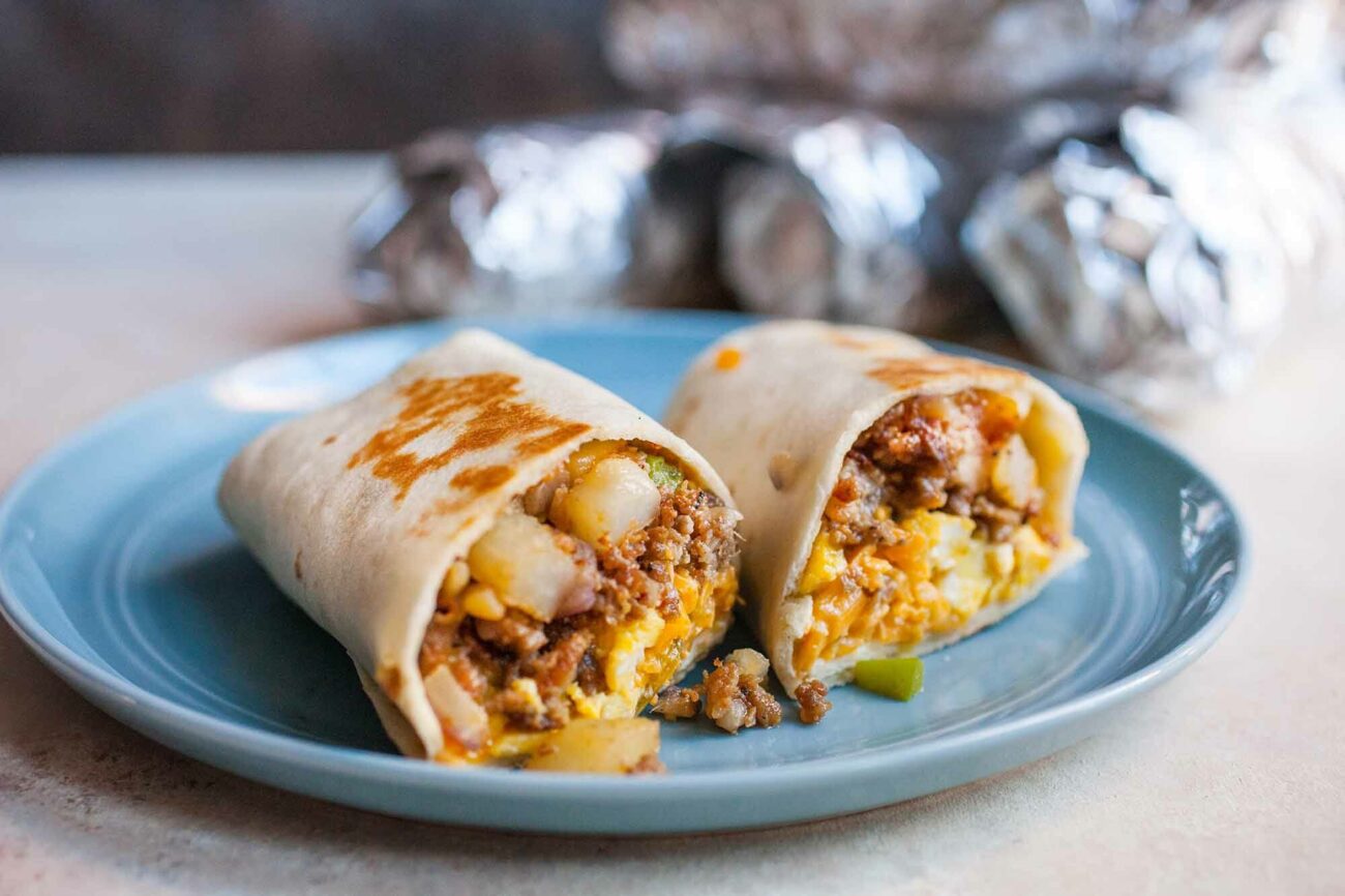 Sausage and Potato Breakfast Burritos